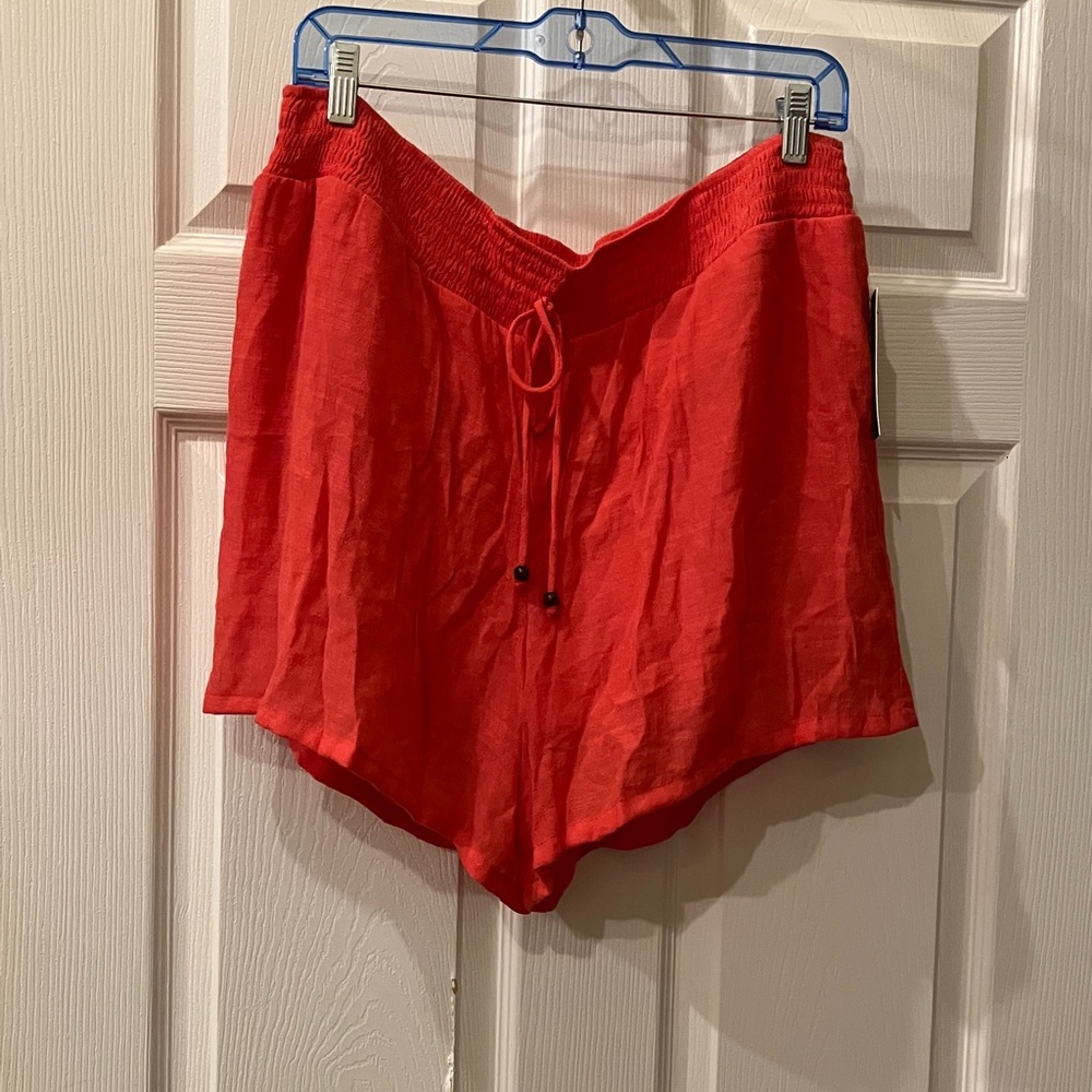 Apt. 9 Red Athletic Linen-Blend Shorts